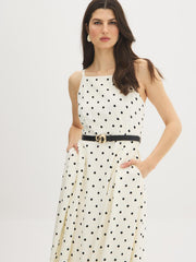 Polka Dot Square Neck Midi Dress