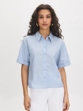 Cotton-Blend Striped Blouse