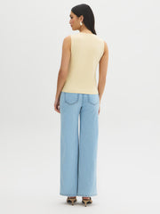 Picot-Trim Square Neck Tank Top