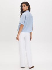 Cotton-Blend Striped Blouse
