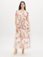 Floral Print Textured Chiffon Midi Dress