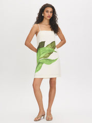 Leaf Print Mini Dress