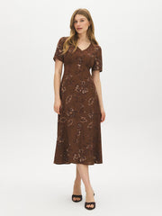 Paisley Print Flowy Midi Dress