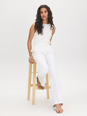 Sleeveless Textured Peplum Top