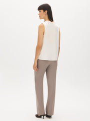 Sleeveless Lace Trim V-Neck Top