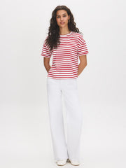 Striped Cotton Crew Neck Tee