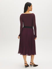 Pleated Chiffon Midi Skirt