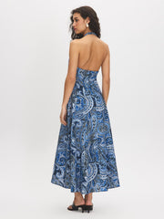 Paisley Print Halter Maxi Dress