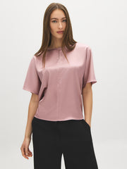 Dolman Sleeve Satin Front Top
