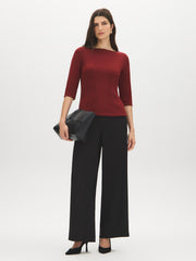Cloud Fleece Boat Neck Fitted Top