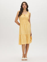 Shell Print Tiered Midi Dress