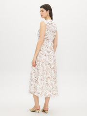 Floral Print Crinkle Chiffon Dress
