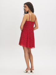 Polka Dot Chiffon Mini Dress