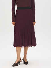 Pleated Chiffon Midi Skirt
