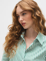 Striped Cotton-Blend Blouse