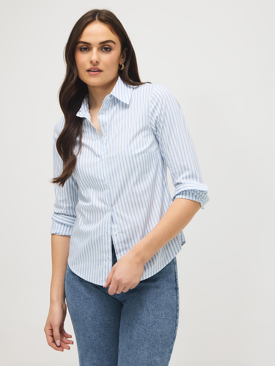 Striped Cotton-Blend Blouse