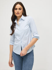 Striped Cotton-Blend Blouse