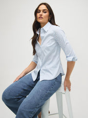 Striped Cotton-Blend Blouse