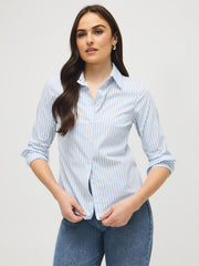 Striped Cotton-Blend Blouse