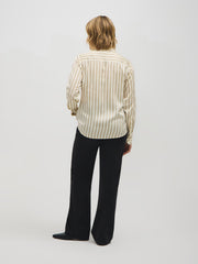 Striped Satin-Like Blouse