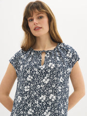 Printed Dolman Sleeve Blouse
