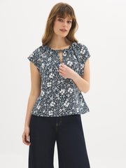 Printed Dolman Sleeve Blouse