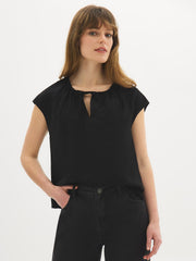Tie-Front Dolman Sleeve Blouse