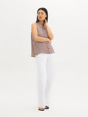Sleeveless Striped Blouse