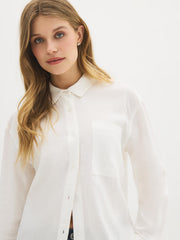 Linen-Blend Blouse