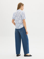 Cotton Floral Flocked Blouse