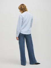 Studded Striped Cotton-Blend Blouse