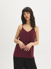 Lace Detail Crinkle Tank Top