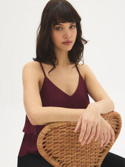 Lace Detail Crinkle Tank Top