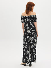 Floral Off-The-Shoulder Crinkle Top