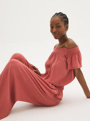 Off-The-Shoulder Crinkle Top