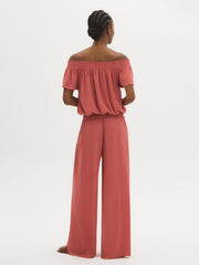 Off-The-Shoulder Crinkle Top