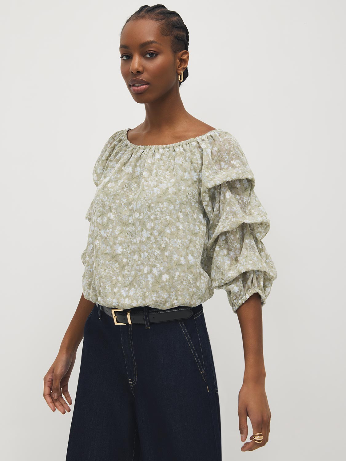 Tiered Bubble Sleeve Top