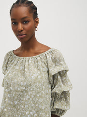 Tiered Bubble Sleeve Top