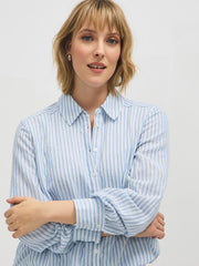 Striped Bubble Hem Blouse