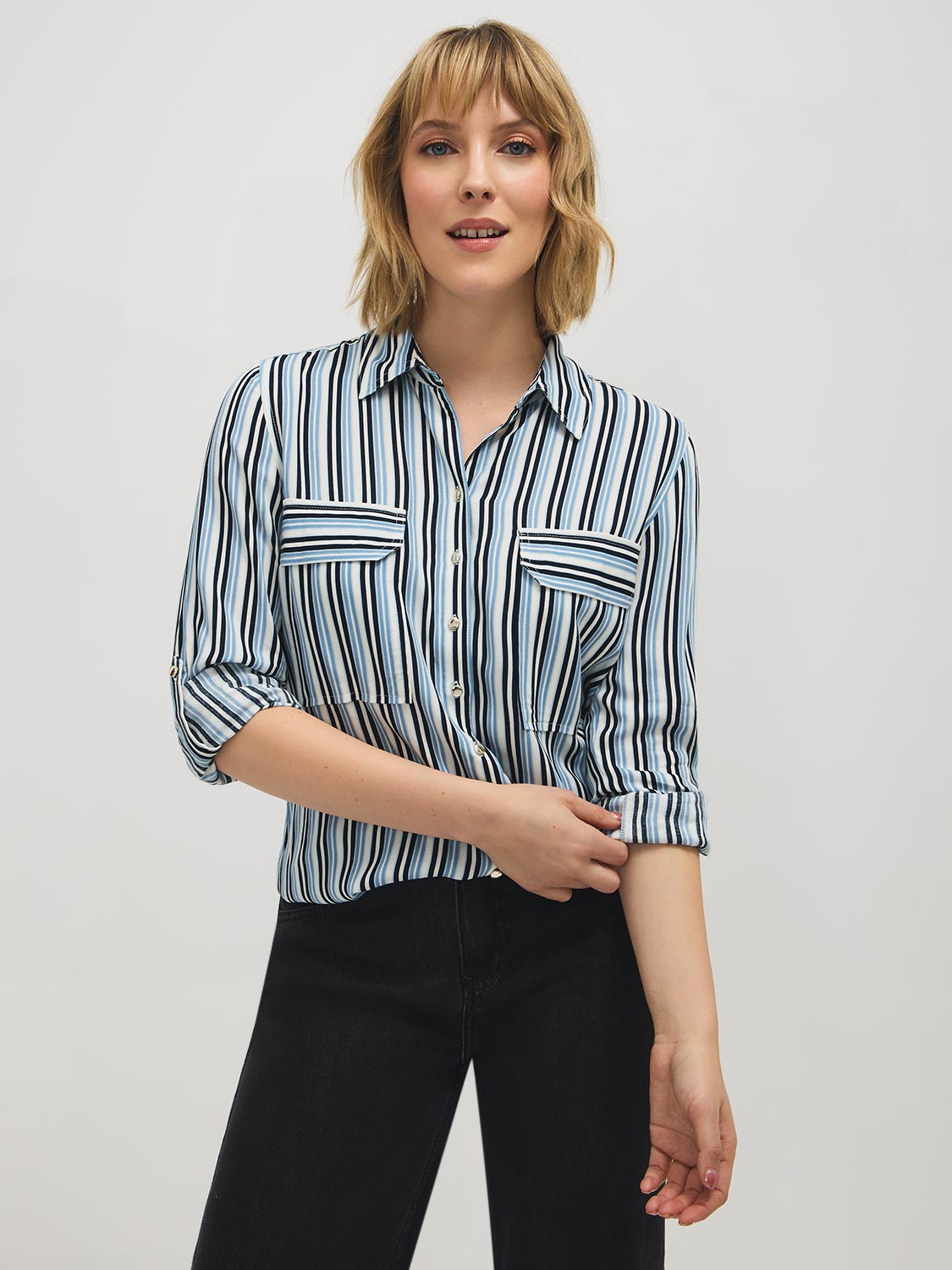 Striped Utility Blouse
