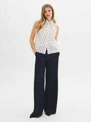 Cotton Embroidered Dot Blouse