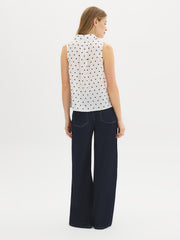 Cotton Embroidered Dot Blouse