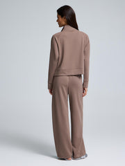 Half-Zip Ribbed Sweatshirt