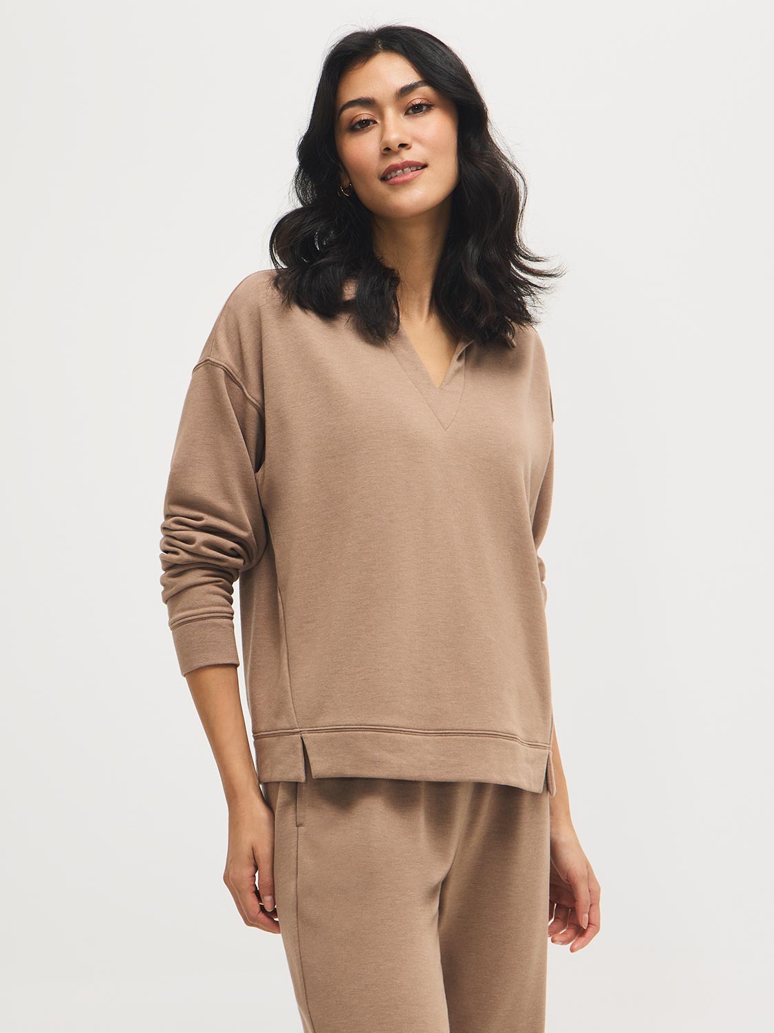 French Terry Johnny Collar Sweatshirt