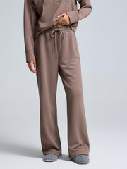 Wide-Leg Ribbed Pants