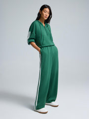 Contrast Stripe Wide-Leg Cloud Fleece Pants