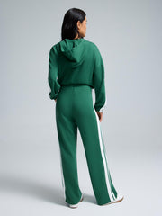 Contrast Stripe Wide-Leg Cloud Fleece Pants