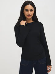 Crew Neck Top With Bell Sleeves