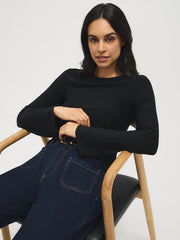 Crew Neck Top With Bell Sleeves