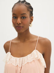 Lace Trim Bubble Hem Cami